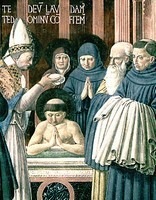 Augustinus wordt gedoopt