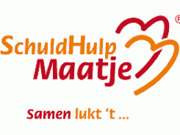 Logo SchuldHulpMaatje met slogan