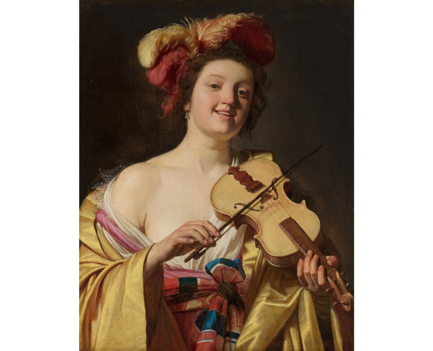 Vioolspeelster 1626 Gerard van Honthorst - Collectie Mauritshuis Den Haag web2