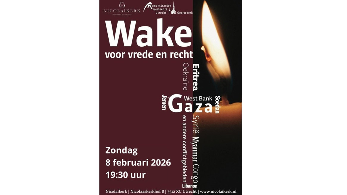 wake voor vrede Gaza 8 februari 2026 web