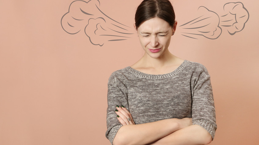 Portrait of angry young woman