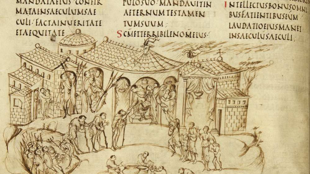 Utrechts Psalter psalm 111 detail