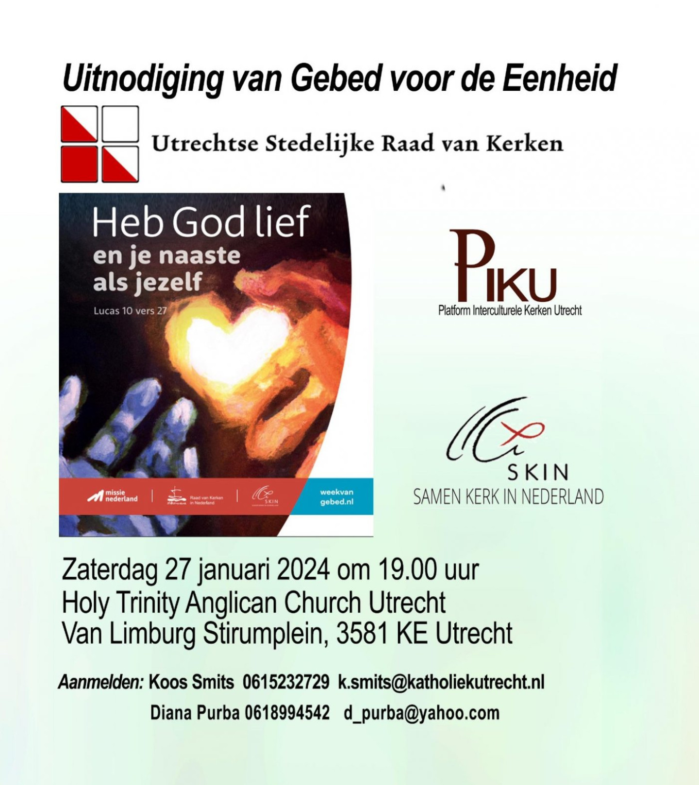Bidden om Eenheid flyer