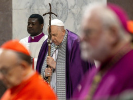 Paus Franciscus vorig jaar op Aswoensdag foto Vatican Media